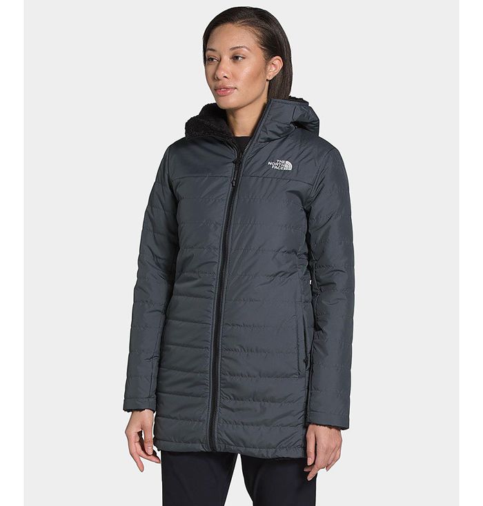 The North Face Mossbud Insulated Reversible Womens Parka Grey/Black 051497-PDK